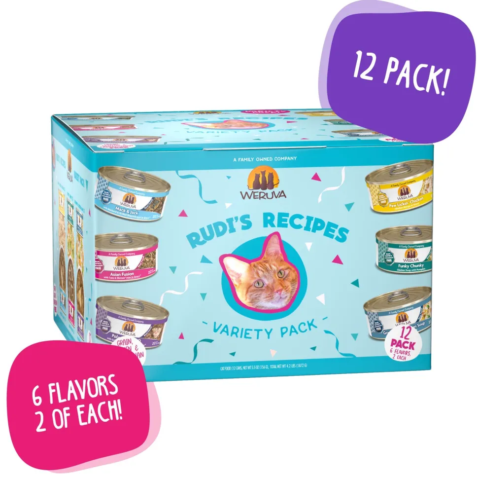 Weruva Rudi's Recipe Variety Pack Canned Cat Food - 5.5 Oz - Case of 12