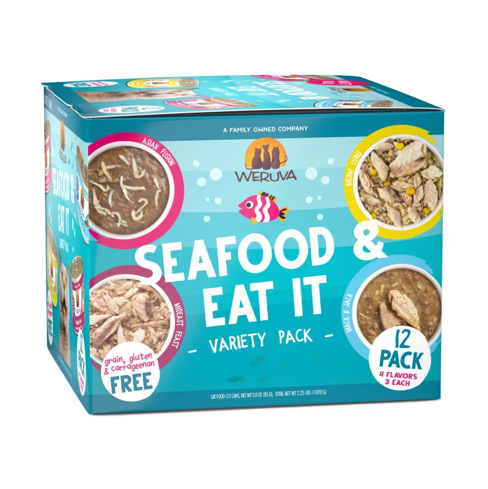 Weruva Seafood EAT IT Variety Pack Canned Cat Food - 3 Oz - Case of 12