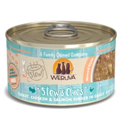 Weruva Stews Clues Turkey Chicken and Salmon Canned Cat Food - 2.8 Oz - Case of 12