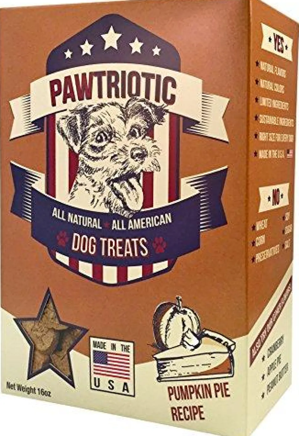 Wet Noses Treats Pawtriotic Treats Pumpkin Pie Crunchy Dog Treats - 16 oz Box
