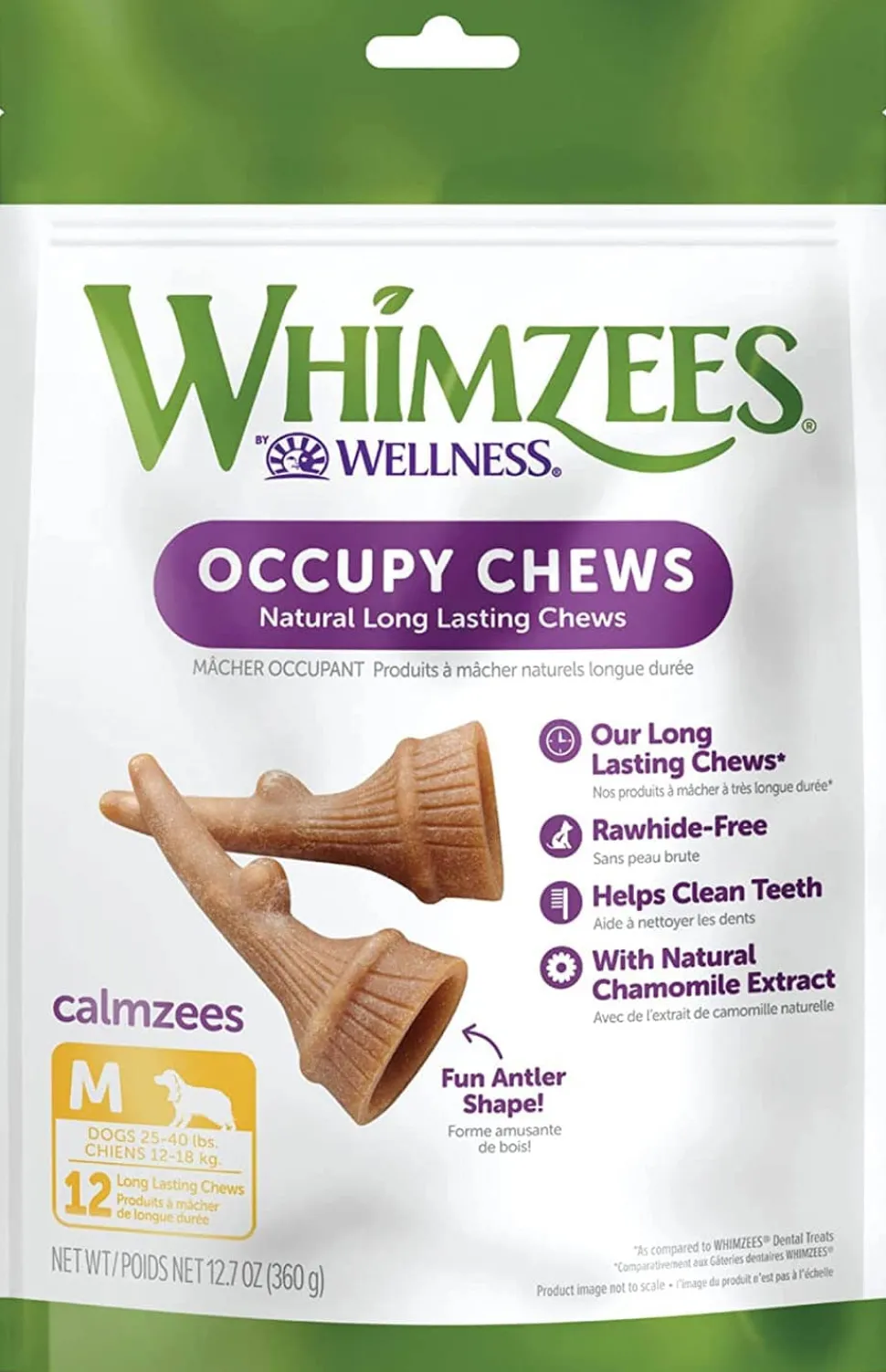 Whimzees Occupy Antler Value Bag Medium Dog Chews - 12.7 Oz