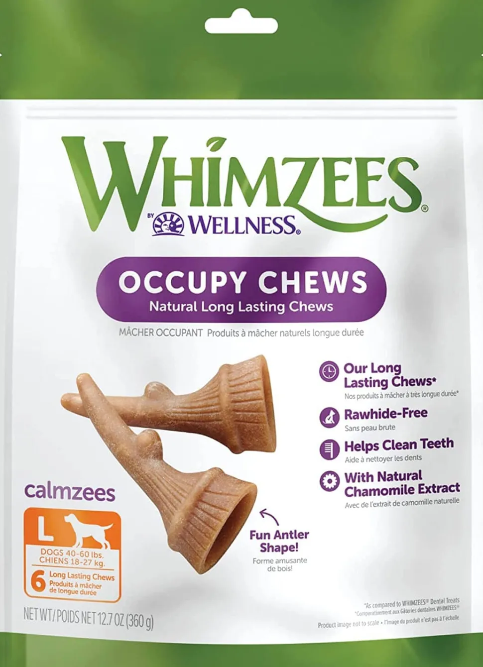 Whimzees Occupy Antler Value Bag Large Dog Chews - 12.7 Oz