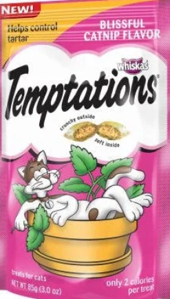 Whiskas Temptations Blissful Catnip Soft and Crunchy Cat Treats - 3 oz