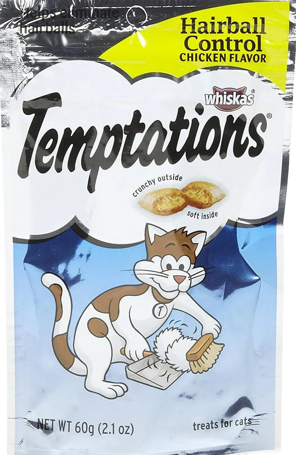 Whiskas Temptations Chicken Hairball Control Soft and Crunchy Cat Treats - 2.12 oz