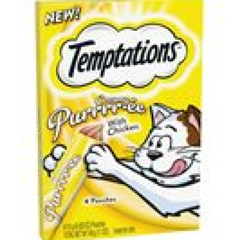 Whiskas Temptations Creamy Chicken Purree Cat Treats or Wet Cat Food - 1.7 oz - Case of 11