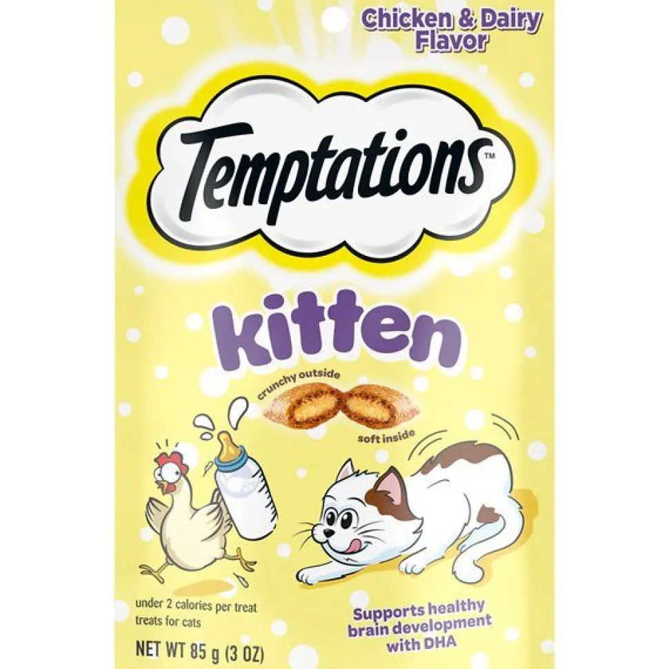 Whiskas Temptations Kitten Chicken & Dairy Soft and Crunchy Cat Treats - 3 oz