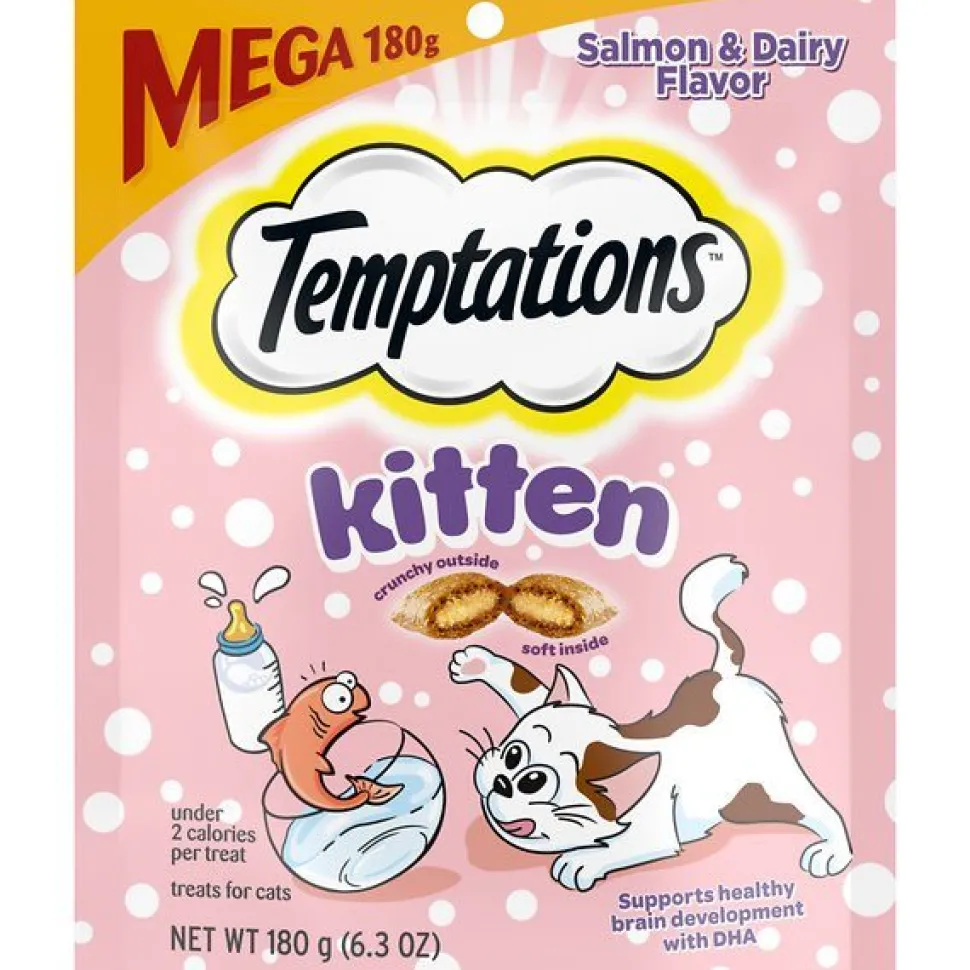 Whiskas Temptations Kitten Salmon & Dairy Soft and Crunchy Cat Treats - 3 oz