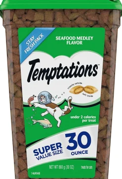 Whiskas Temptations Seafood Medley Soft and Crunchy Cat Treats - 30 oz