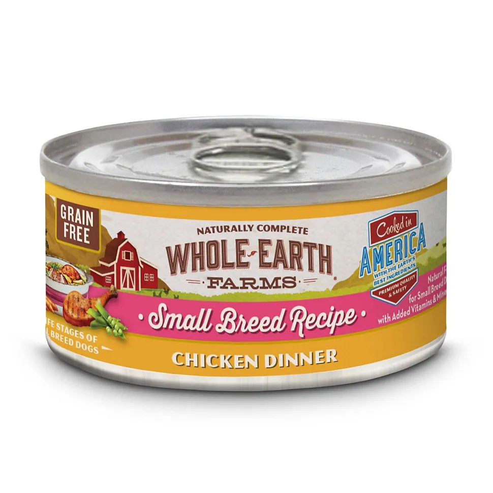 Whole Earth Farms Grain Free Small Breed Chicken Dinner Canned Dog Food - 3 oz Cans - Case of 24
