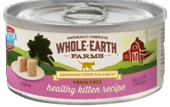Whole Earth Farms Grain-Free Real Healthy Kitten Recipe Canned Cat Food - 2.75 oz Cans - Case of 24