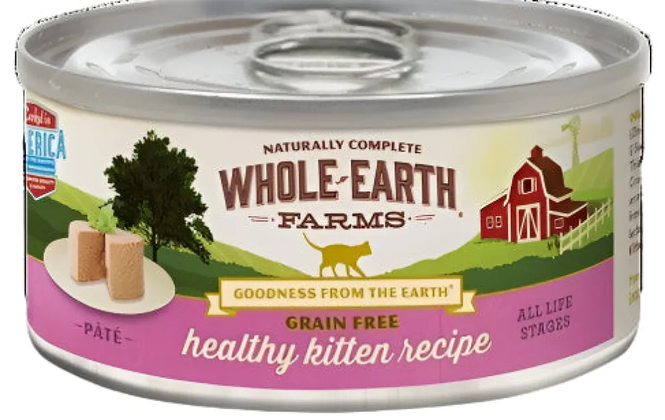Whole Earth Farms Grain-Free Real Healthy Kitten Recipe Canned Cat Food - 2.75 oz Cans - Case of 24