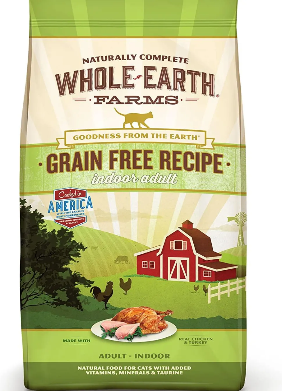 Whole Earth Farms Grain-Free Indoor Adult Dry Cat Food - 10 lb Bag