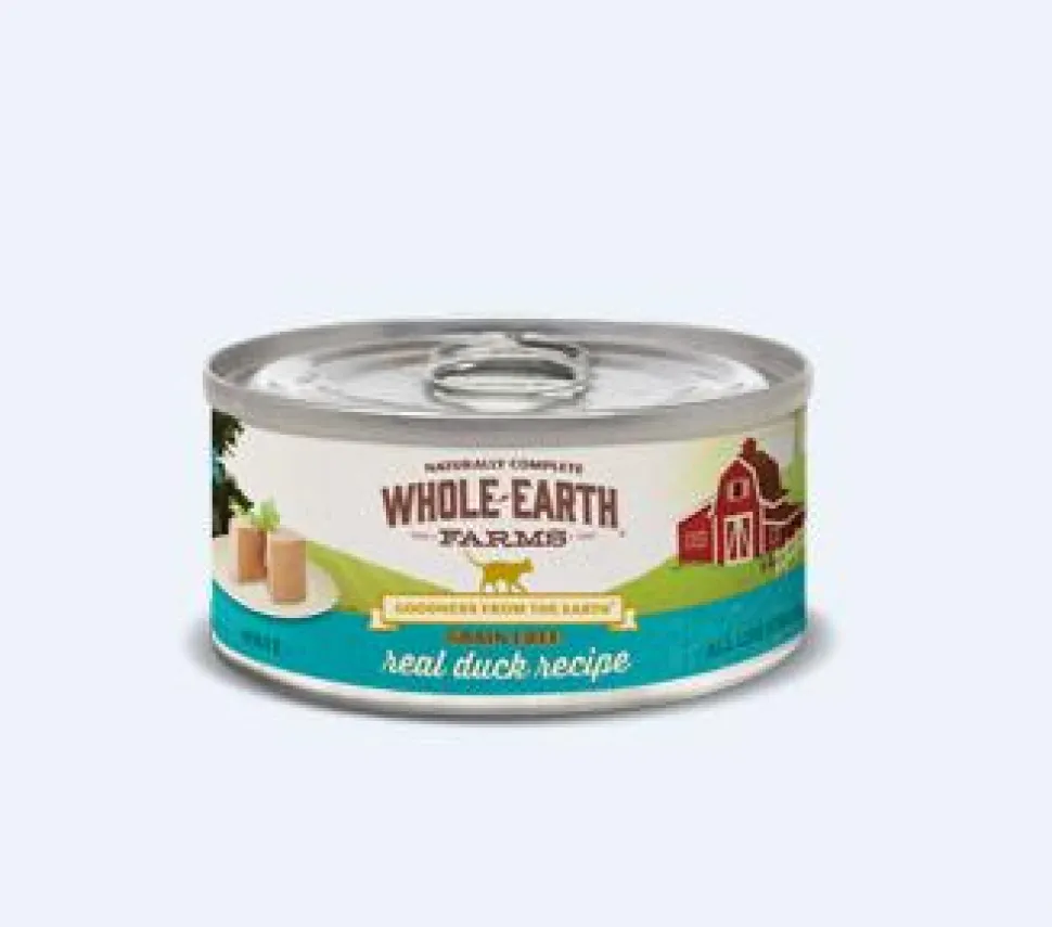 Whole Earth Farms Grain-Free Real Duck Recipe Canned Cat Food - 2.75 oz Cans - Case of 24