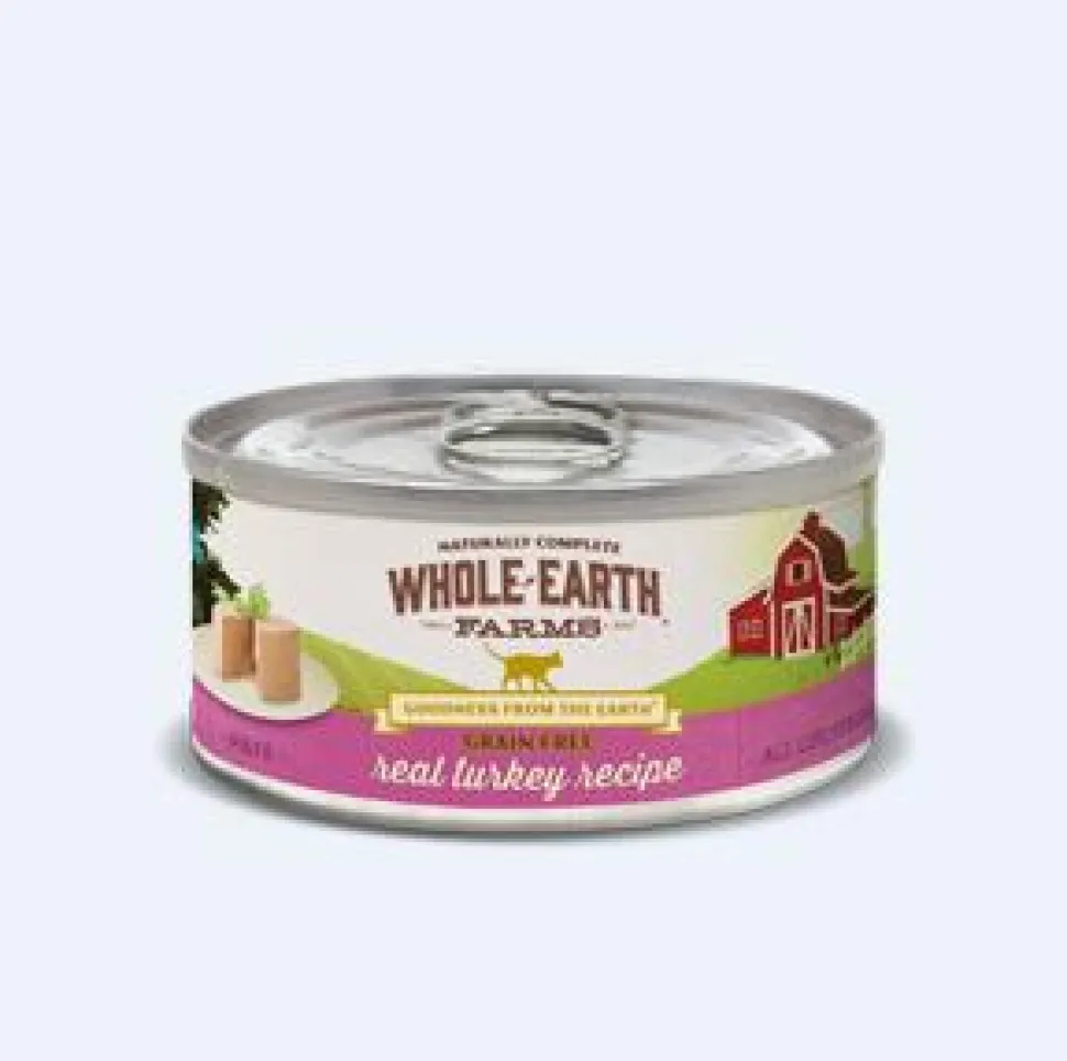 Whole Earth Farms Grain-Free Turkey Recipe Canned Cat Food - 5 oz Cans - Case of 24