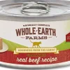 Whole Earth Farms Grain-Free Beef Recipe Canned Cat Food - 2.75 oz Cans - Case of 24