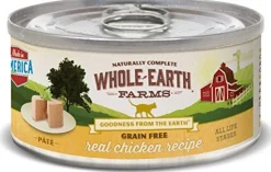 Whole Earth Farms Grain-Free Chicken Recipe Canned Cat Food - 2.75 oz Cans - Case of 24