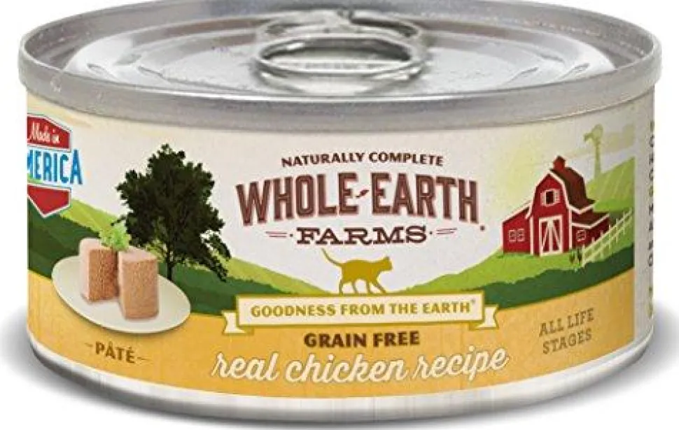 Whole Earth Farms Grain-Free Chicken Recipe Canned Cat Food - 2.75 oz Cans - Case of 24