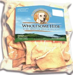 Wholesome Hide Large Beef Hide Chips Natural Dog Chews - 1 Lb