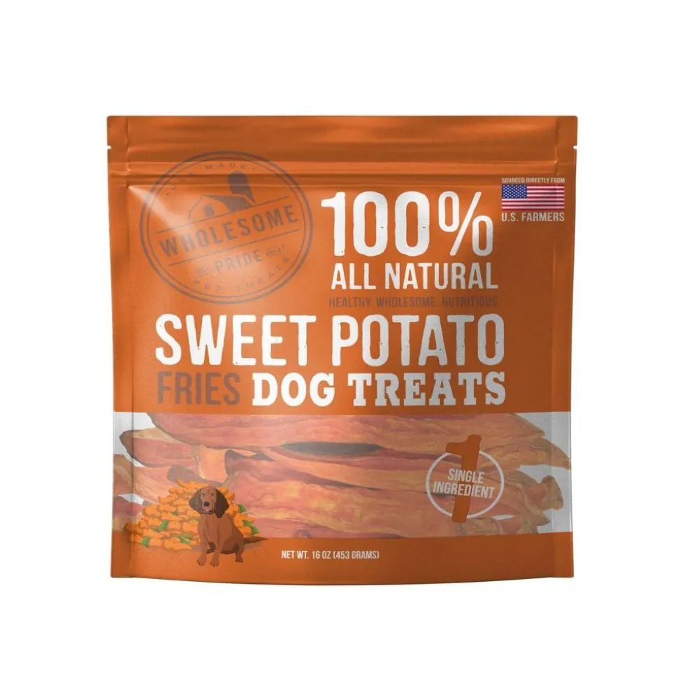 Wholesome Pride Sweet Potato Fries Dog Dehydrated Treats - 1 lb Bag