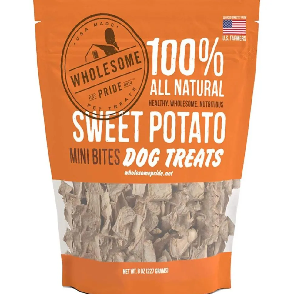 Wholesome Pride Sweet Potato Mini Bites Dog Dehydrated Treats - 8 oz Bags