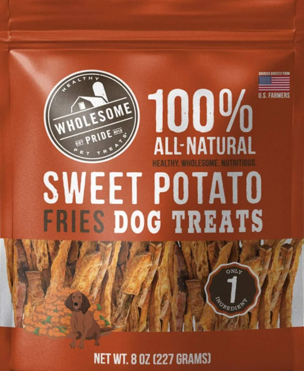 Wholesome Pride Sweet Potato Fries Dog Dehydrated Treats - 8 oz Bag