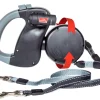 Wigzi Dual-Dog Walking with LED Light and Reflective Gel Handle Retractable Dog Leash - Small/Medium - Up to 10 Feet