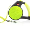 Wigzi Gel Handle Gripped Tape Retractable Nylon Dog Leash - Yellow - Large - Up to 16 Feet
