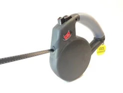 Wigzi Gel Handle Gripped Tape Retractable Nylon Dog Leash - Black - Small - Up to 16 Feet