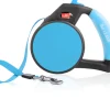 Wigzi Gel Handle Gripped Tape Retractable Nylon Dog Leash - Blue - Medium - Up to 16 Feet