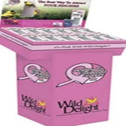 Wild Delight Pink Ribbon Finch Sock Feeder Display Wild Bird Food - 13 Oz - 36 Count
