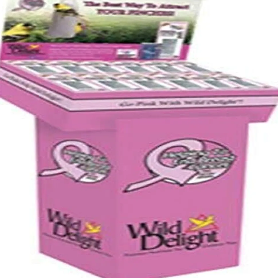 Wild Delight Pink Ribbon Finch Sock Feeder Display Wild Bird Food - 13 Oz - 36 Count