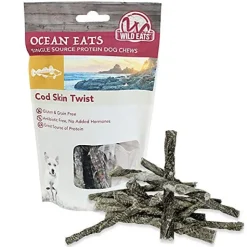 Wild Eats Cod Skin Twist Dog Chews Natural Dog Chews - Cod - 2 Oz