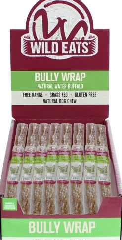 Wild Eats Water Buffalo Wrap Natural Dog Chews - Buffalo - 11 In - 24 Count