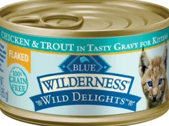 Wilderness Wild Delights Flaked Chicken & Trout in Tasty Gravy Natural Wet Food for Kittens 3 Oz.