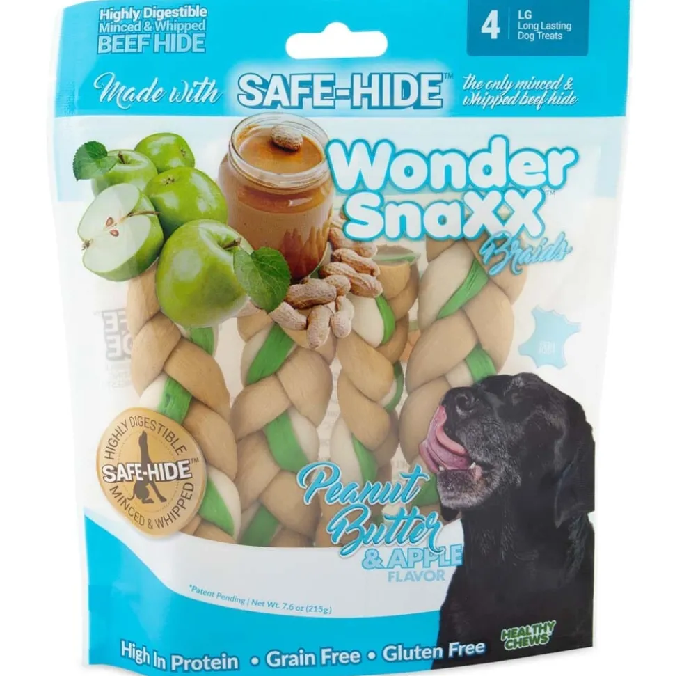 Wonder SnaXX Braids Peanut Butter & Apple Dog Treats Peanut Butter & Apple - 7.6 Oz - Large - 4 Count