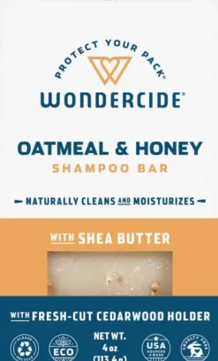 Wondercide All-Natural Oatmeal & Honey Cat and Dog Shampoo Bar - 0.5 oz Trial Bar - Case of 12