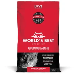 World's Best Cat Litter Corn Clumping Unscented Multi-Cat Litter - 15 Lbs - Case of 3