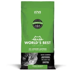 World's Best Cat Litter Green Bag Clumping Litter Cat Litter - 8 lb Bag - Case of 3