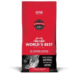 World's Best Cat Litter Red Bag Multi-Cat Multiple Cat Clumping Cat Litter - 8 lb Bag - Case of 3