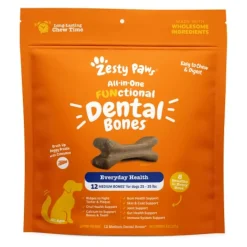 Zesty Paws All-in-1 Functional Bones with Cinnamon Dental Dog Treats - Medium - 10 Count - 8 Oz
