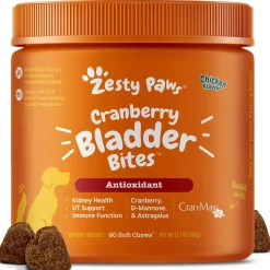 Zesty Paws Cranberry Bites for Urinary, Kidney And Bladder Support Soft Chews For Dogs