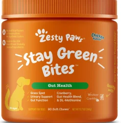 Zesty Paws Grass Defense Stay Green Bites With Cran-Max Soft Chews For Dogs
