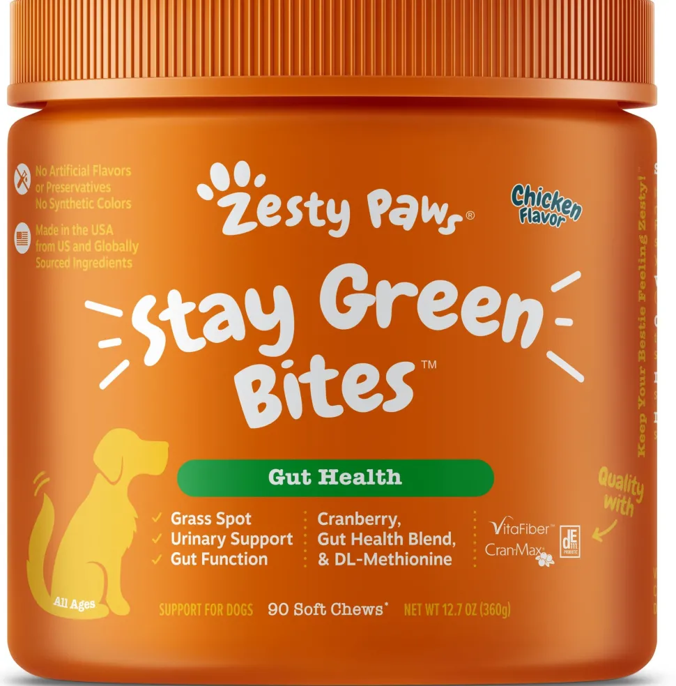 Zesty Paws Grass Defense Stay Green Bites With Cran-Max Soft Chews For Dogs