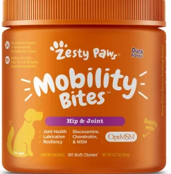 Zesty Paws Mobility Bites Duck Flavor Hip & Joint Support Soft Chews For Dogs