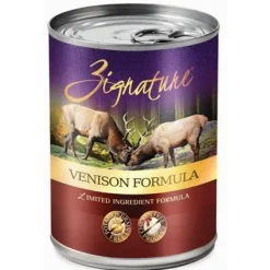 Zignature Venison Formula Canned Dog Food - 12/13 oz Cans - Case of 1