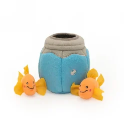 Zippy Paws Burrow Fish Bowl Interactive Squeak and Plush Cat Toy - Small