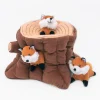 Zippy Paws Burrow Fox Stump Interactive Squeak and Plush Dog Toy - X-Large