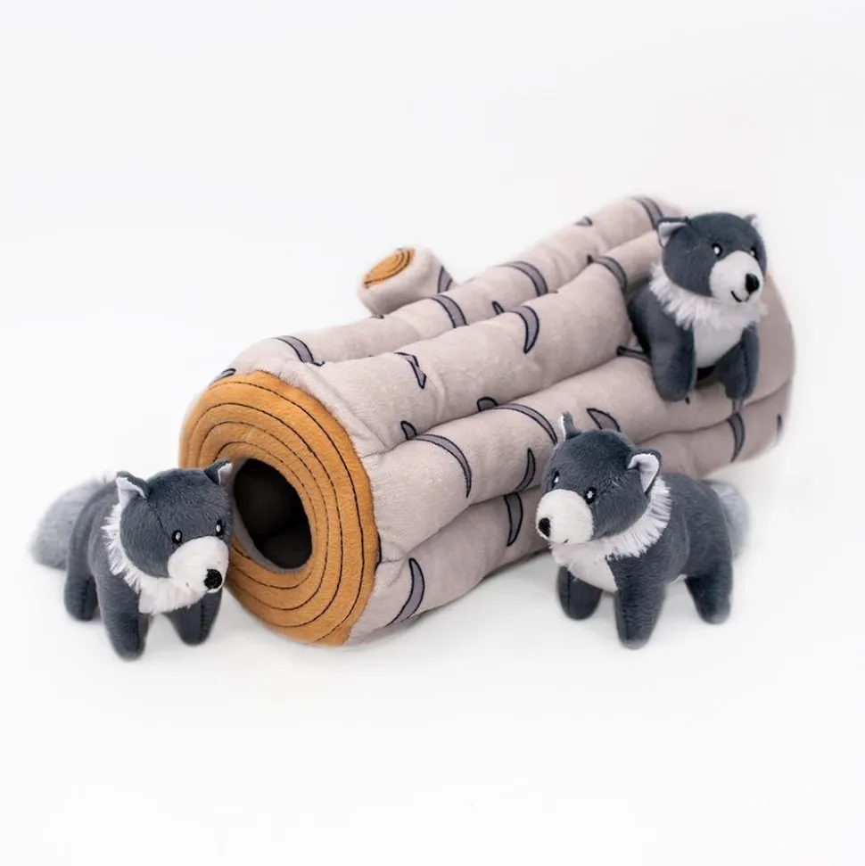Zippy Paws Burrow Woodland Friends Artic Wolf Hide-and-Seek Squeak and Plush Dog Toy - X-Large