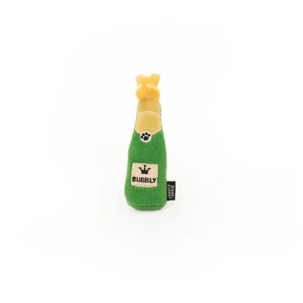 Zippy Paws Catnip Bubbly Bottle Plush Catnip Cat Toy - Small