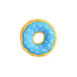 Zippy Paws Donutz Blueberry Glazed White Sprinkles Squeak and Plush Dog Toy - Junior - Small